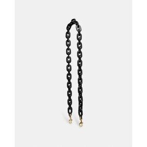 COACH BLACK LEATHER COATED LINK LONG CHAIN STRAP -nwt